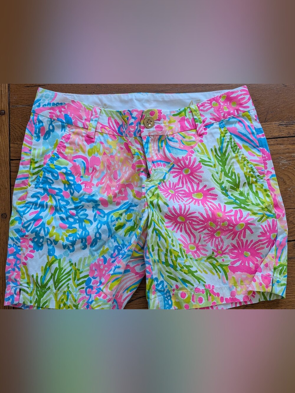 Lilly Pulitzer Jayne Shorts Bright Pink Blue Floral